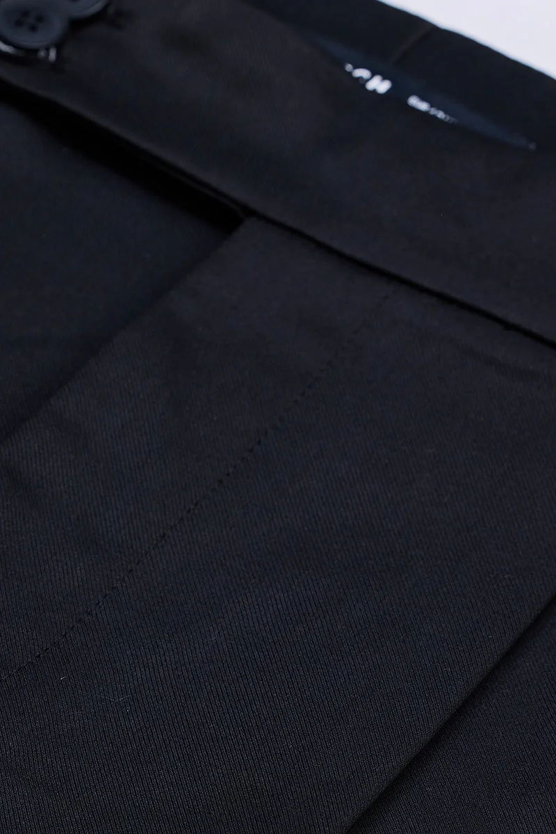 SNITCH Black Slim Fit Trousers